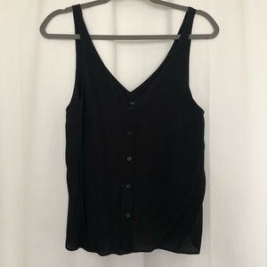 & Other Stories black v neck button down tank US 6
